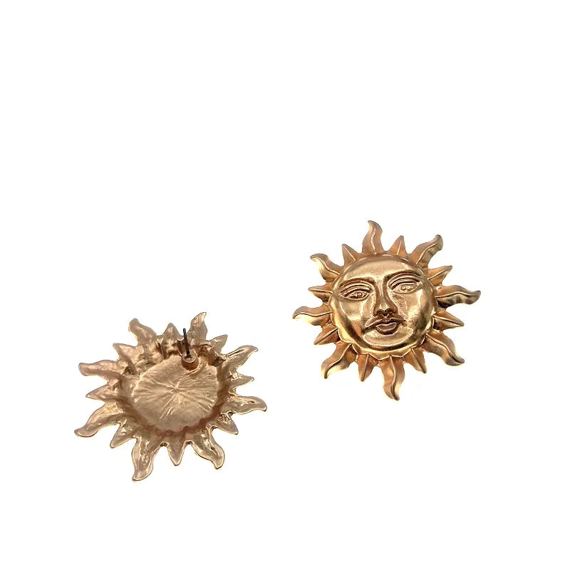 Retro Gold Sun Earrings