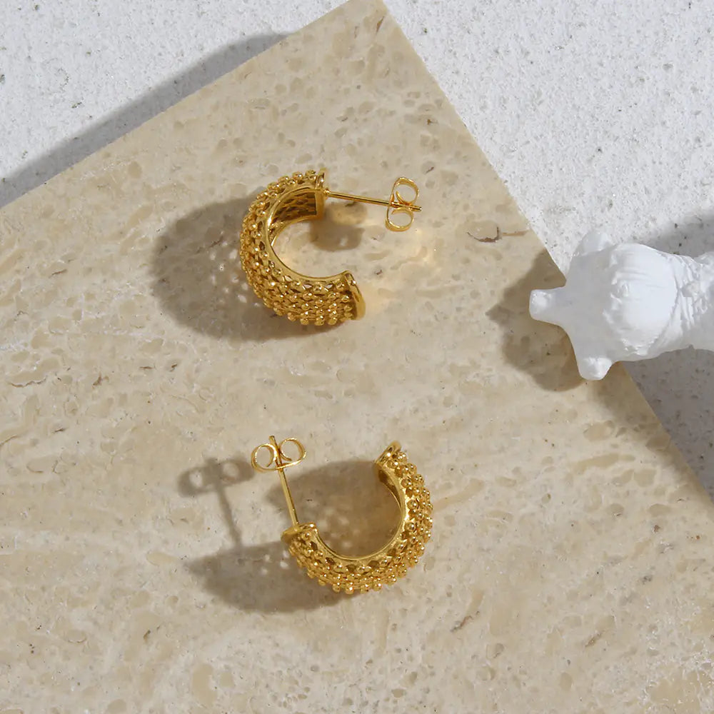 Basket Weave Shaped Earrings