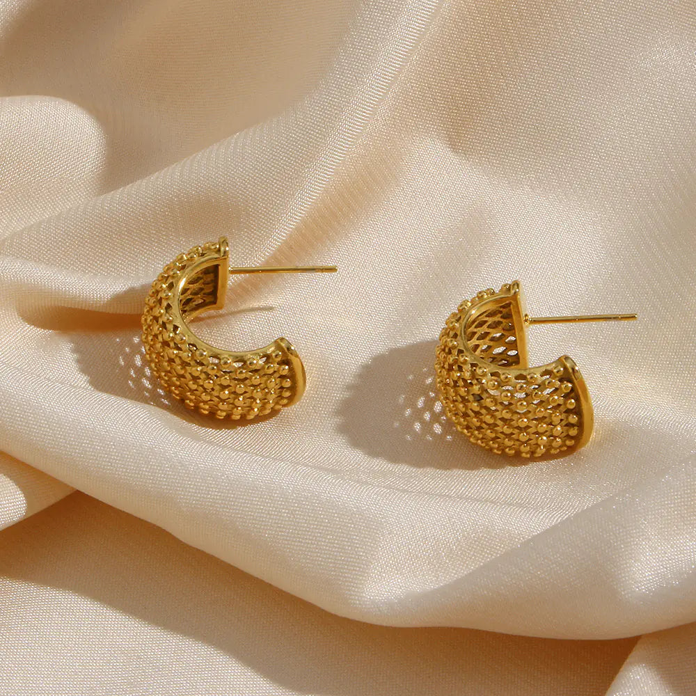 Basket Weave Shaped Earrings