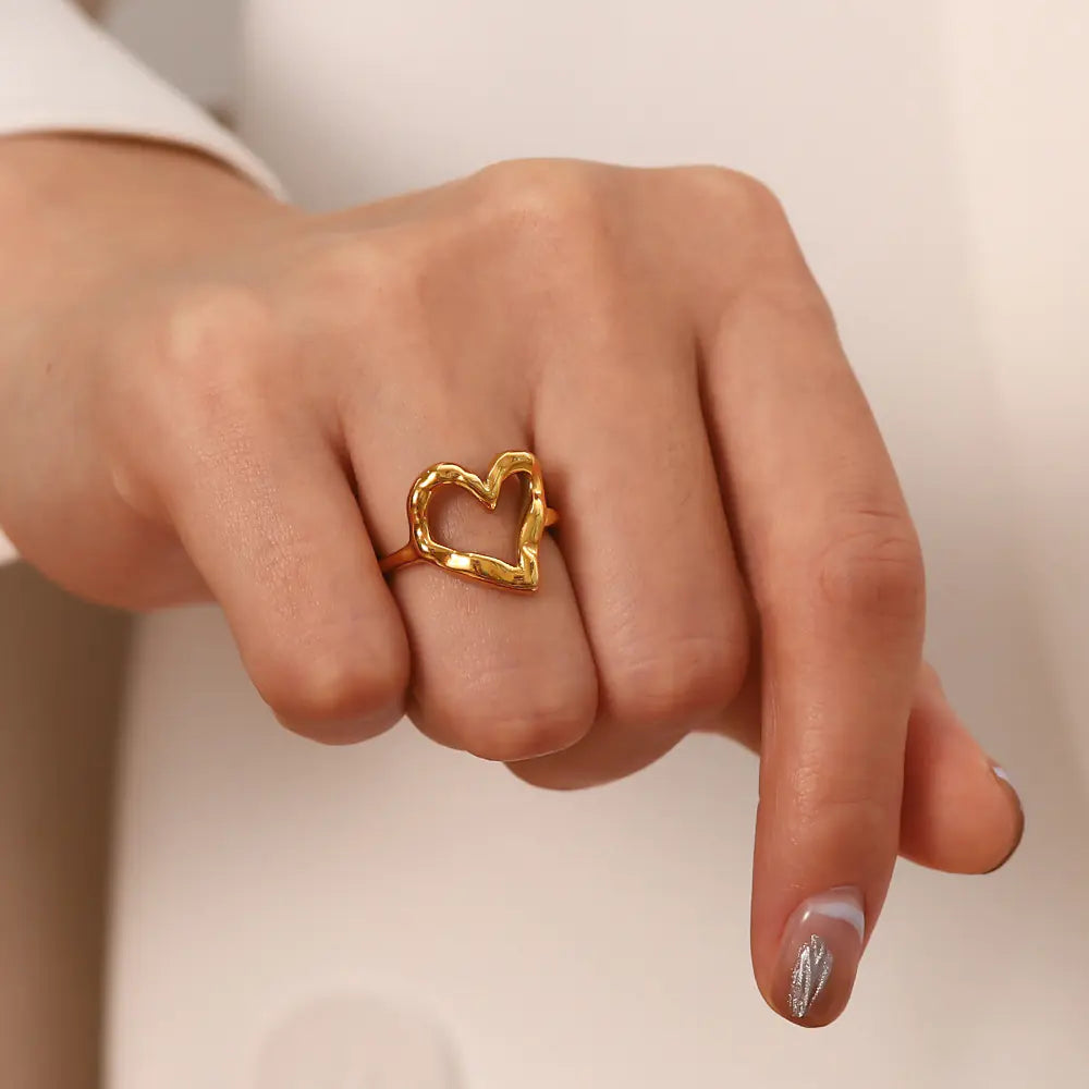 Gold Plated Heart Shaped Ring