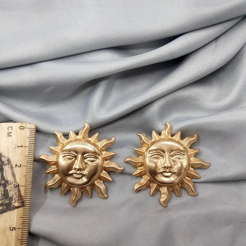 Retro Gold Sun Earrings