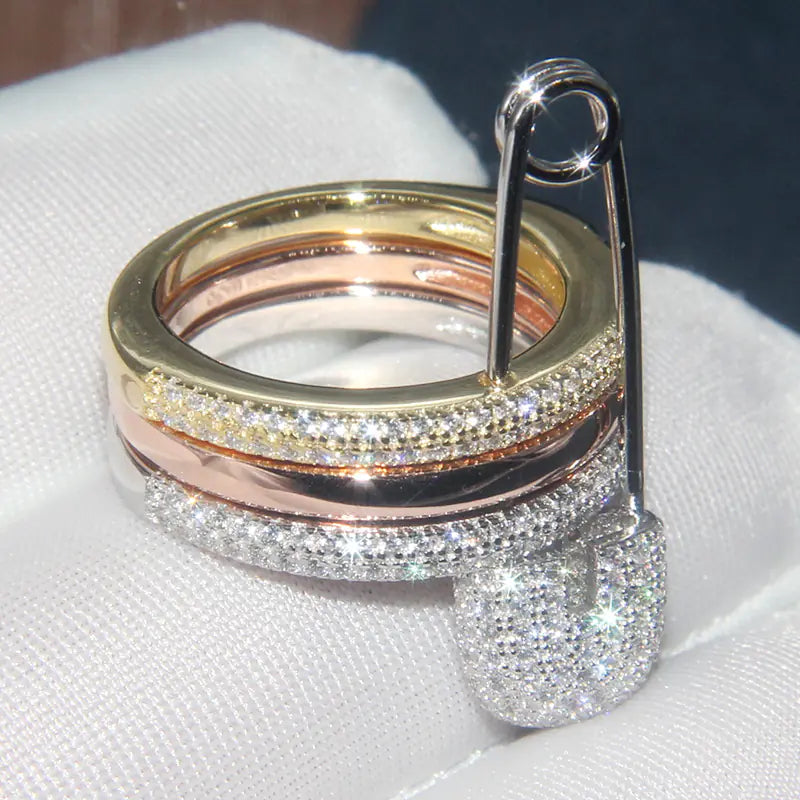 Gold Ring with Pin Design