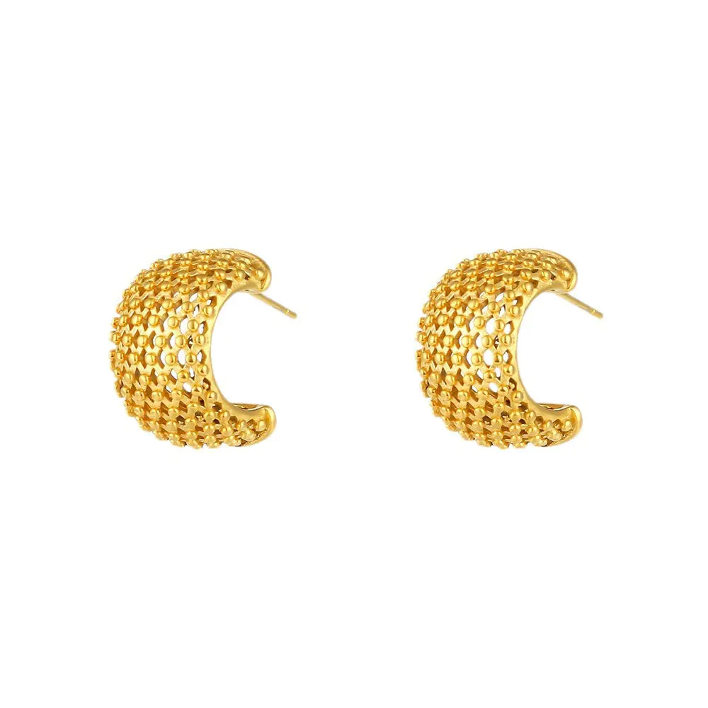 Basket Weave Shaped Earrings