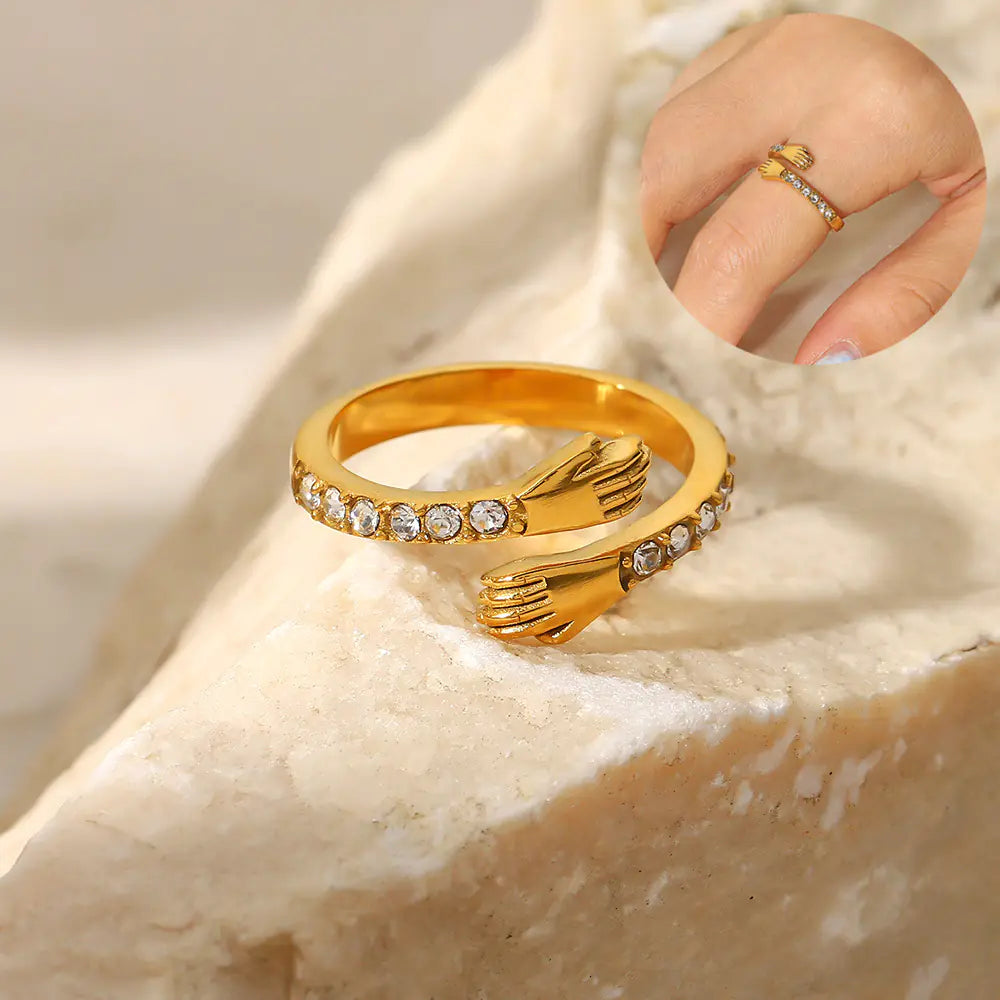 Chic Amaryllis Gold Plated Alloy Ring