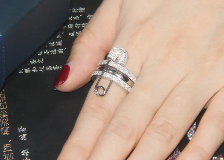 Gold Ring with Pin Design