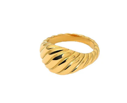 Golden Croissant Elegance Ring